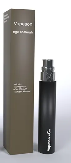 Vapeson eGo Batteri 650mAh (Schwarz)