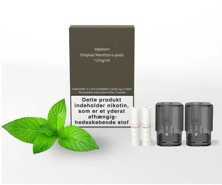 2 x 2ml Vapeson e-pods Original Menthol - 12mg/ml