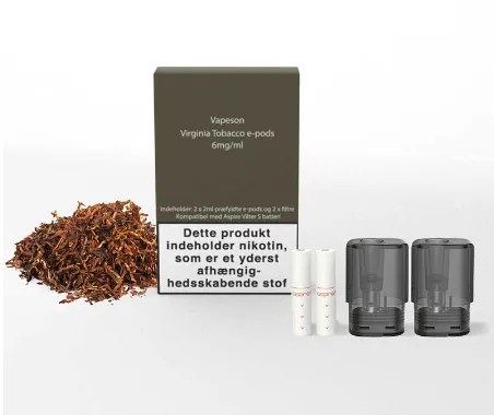 2 x 2ml Vapeson e-pods Virginia Tobacco - 6mg/ml