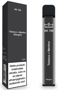 [9944] AK 700 - Tobacco+Menthol engangs e-cig